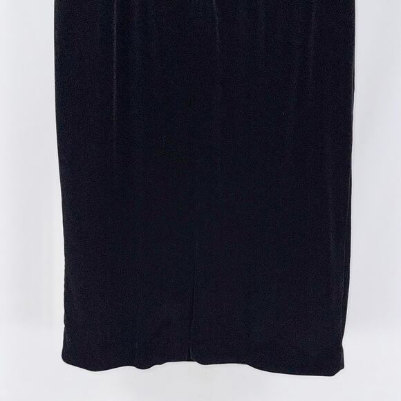 Badgley Mischka Women's Velvet Bow Strapless Sheath Dress 0 Black Cocktail - Picture 10 of 16